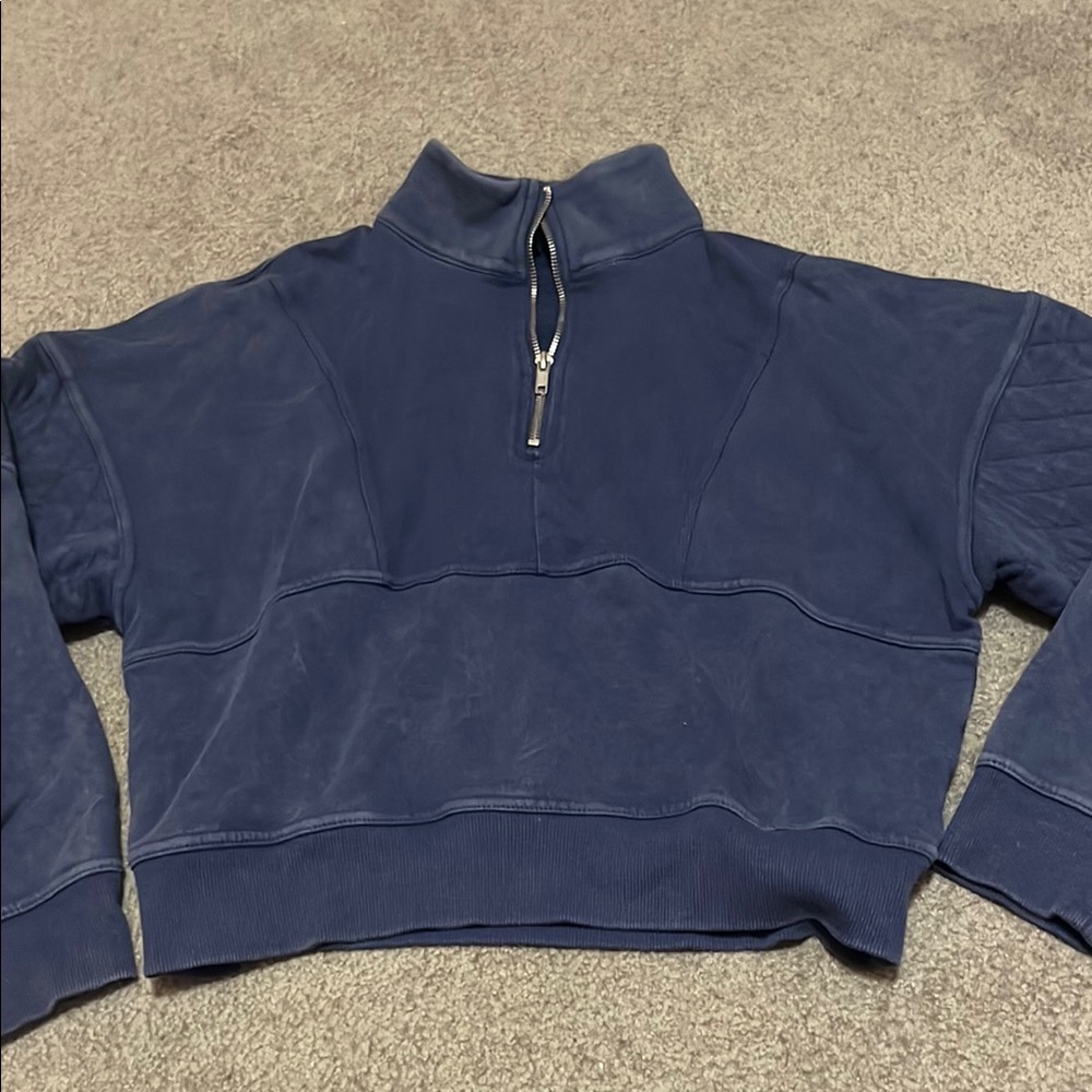 Wild Fable Navy Blue Quarter-Zip Top